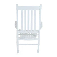 Sedia a Dondolo da Giardino in Legno di Pioppo Bianco, Impermeabile e Anti-UV, 69 x 86 x 115 cm, Max. 160 kg