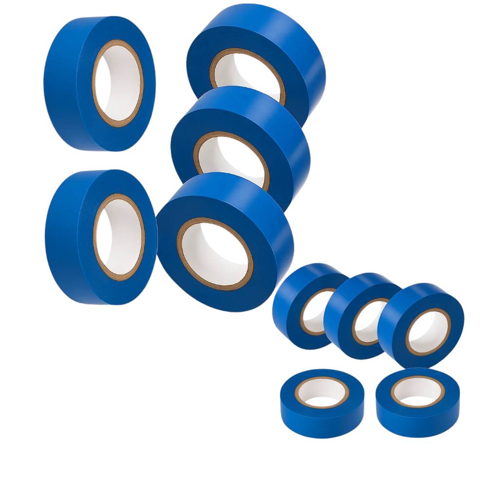 Kit nastro isolante in pvc autoestinguente multicolore per impianti sicuri *** colore blu, dimensioni 19 mm x 25 mt x...