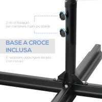 Ombrellone da Giardino 2.6x2.5 m con Rotazione a 360° e Tettuccio Ventilato in Poliestere Grigio