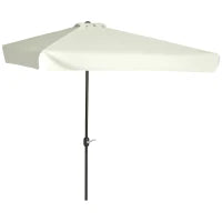 Ombrellone Semicircolare per Parete da Terrazza e Giardino con Manovella, 2.5x2.3m, Crema