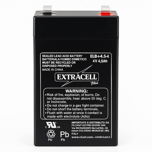 Batteria piombo 4v 4.5ah ricaricabile sigillata agm compatta