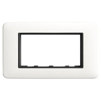 Vimar eikon round placca in metallo bianco antico elegante *** numero posti 4 posti, confezione 1