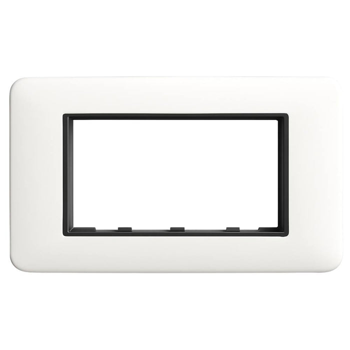 Vimar eikon round placca in metallo bianco antico elegante *** numero posti 4 posti, confezione 1