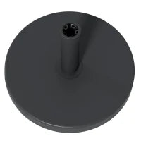 Base per Ombrellone da 15kg Rotonda per Pali da Ø24-38mm, Plastica e Cemento, Ø46.5 cm, Nero