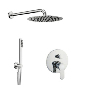 Kit doccia tondo completo di soffione doccetta e miscelatore con deviatore hope