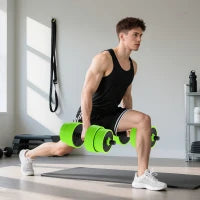 Set di Manubri Regolabili 4 in 1 da 30 kg, utilizzabili come Kettlebell, Bilanciere, Manubri e Supporto per Flessioni