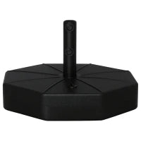 Base per Ombrellone in Plastica Riempibile con Acqua e Sabbia 28-40 kg, per Pali da 38-48 mm, Ø60 cm, Nero