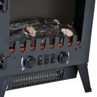 Camino Elettrico con Effetto Fiamma Regolabile Potenza 925W/1850W, 36 x 25.5 x 41.5cm, Nero