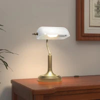 Lampada da Tavolo Regolabile con Interruttore, 26.8x22x39.5 cm, Bianco