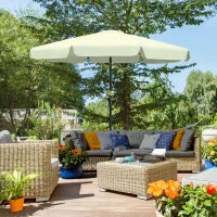 Ombrellone da Giardino e Terrazza Ø2.7x2.5 m Rotondo con Testa Inclinabile e Resistente ai Raggi UV 50+, Beige