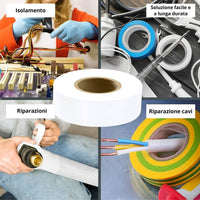 Nastro isolante in pvc autoestinguente raytech per impianti elettrici e cablaggi *** colore bianco, dimensioni 19 mm ...