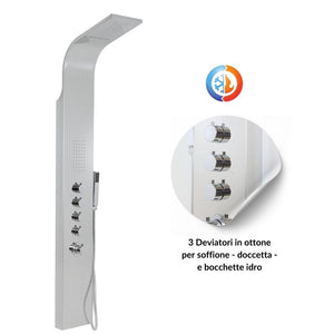 Colonna doccia termostatica siria 4 funzioni getto a cascata bocchette lombari *** finitura- cromo lucido, confezione 1