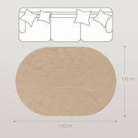 Tappeto da Salotto in Stile Rustico, 170x120x0.6 cm, Beige