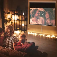 Telo per Proiettore 100" Rapporto 16:9, Fissaggio a Muro e Soffitto per Casa e Ufficio, Bianco