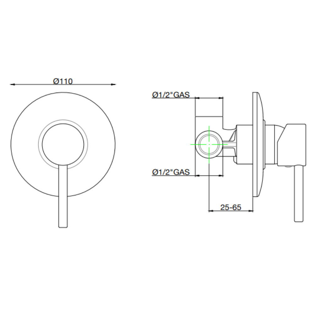 Gaboli miscelatore mix incasso doccia cromo spazzolato