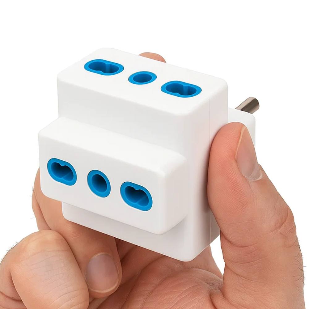 Ecova 30045 adattatore triplo spina 16a 3 prese bipasso bianco