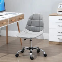 Sedia Girevole , Design Ergonomico e Regolabile Senza Braccioli, Grigio, 59x59x81-91cm