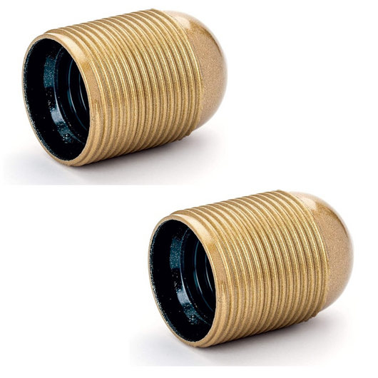 Portalampada camicia filettata attacco edison e27 ip20 blister 2 pezzi *** colore oro, confezione 1