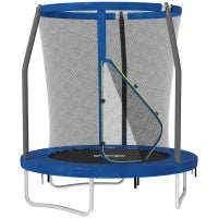 Trampolino per Bambini, Trampolino da Giardino con Rete di Sicurezza, Struttura in Acciaio, Ø 183 x 200 cm, Blu