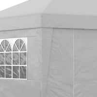 Gazebo 3x3 m Pieghevole ad Altezza Regolabile con Finestrelle, in Acciaio e Tessuto Oxford Grigio Chiaro
