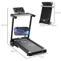 Tapis Roulant Elettrico Pieghevole 1-12km/h, Tapis Roulant Salvaspazio con 12 Programmi Preimpostati, Display LCD e Supporto per Tablet, per Camminata e Corsa, Compatto per Casa e Ufficio, Nero