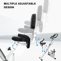 Cyclette Magnetica Pieghevole - RATTANTREE - con Display LCD e Sensore di Frequenza Cardiaca Cyclette - Bianco