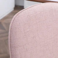 Set di 2 Sedie da Pranzo in Tessuto Imbottite e Impilabili con Gambe in Acciaio, Rosa