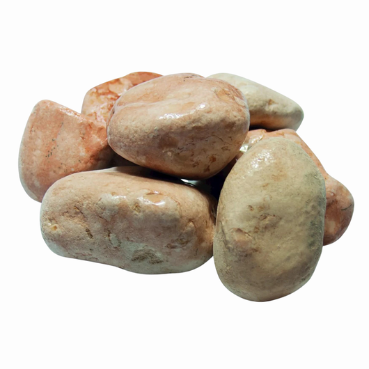 Ciottolo in marmo rosa corallo per decorazioni esterne *** misura 25/40, formato 5 kg, confezione 1