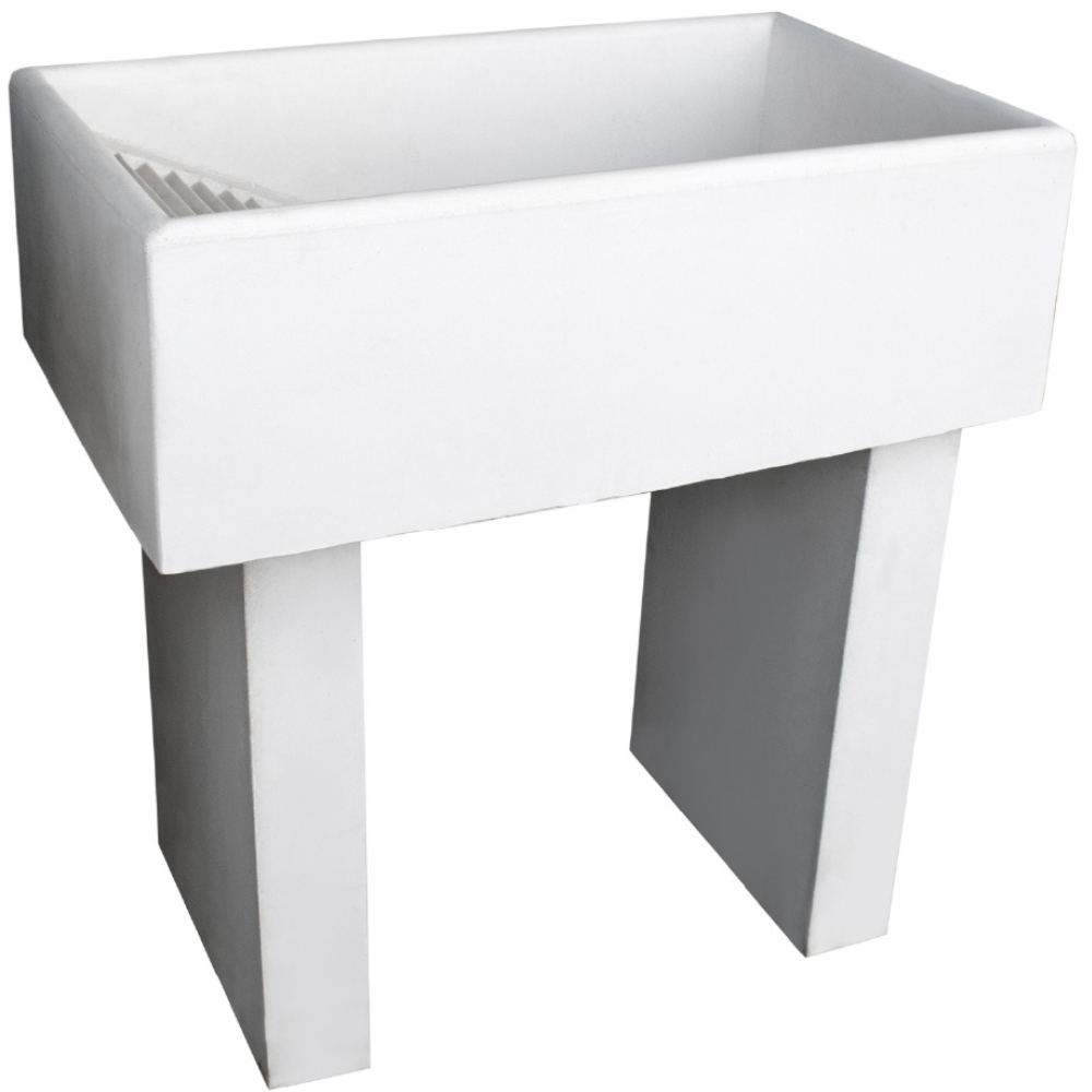 Pilozza lavatoio ostuni bianco 84 x 50 x h.28 cm con piedi 10 x 40 x h 60 cm