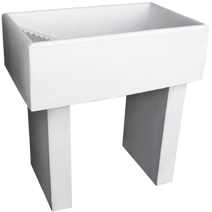 Pilozza lavatoio ostuni bianco 84 x 50 x h.28 cm con piedi 10 x 40 x h 60 cm