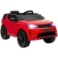 Macchina Elettrica per Bambini a Licenza Land Rover con Fari, Clacson e Cintura,106x65.5x51 cm, Rosso