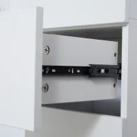 kleankin Mobile Bagno con Ripiano Regolabile, 2 Ripiani Chiusi e un Cassetto in Legno, 30x28x180 cm, Bianco