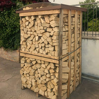 Struttura coprilegnaia e pallet corten eco dimensioni 115x115 cm