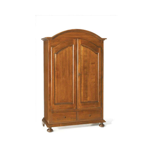 Armadio cappello tondo appendiabiti con bastone 2 ante 2 cassetti arte povera in legno colore noce 125x60x200 H