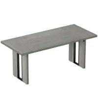 Tavolo da Pranzo in Stile Industriale per 8 Persone max, in Legno e Acciaio, 180x80x75 cm, Grigio