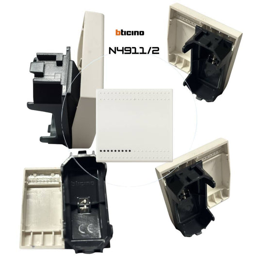 Copritasto illuminabile bticino livinglight bianco per ambienti eleganti *** numero posti 2 moduli, confezione 1