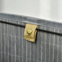 Cesto per il Bucato in Bambù d'Angolo 55L con Coperchio e Sacco Rimovibile, 38 x 38 x 57 cm, Grigio