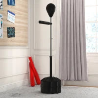 Punching Ball con Barra Girevole per Adulti e Altezza Regolabile 1.6-2m, Nero