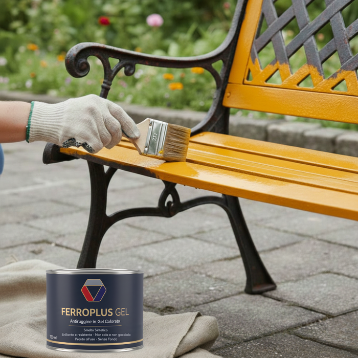Ferroplus gel smalto sintetico antiruggine per ferro giallo segnale 750 ml