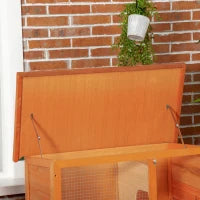 Gabbia per Conigli a Due Piani, Conigliera da Esterno con Casetta per Conigli in Legno di Abete, 90x45x80 cm