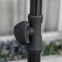 Ombrellone da Giardino Rettangolare e Regolabile con Palo in Alluminio, 2x1.3x2.5 m, Beige