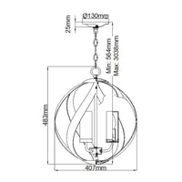 Lampadario Per Esterno Nordico Blacksmith Acciaio Nero Antico Vetro 3 Luci E14