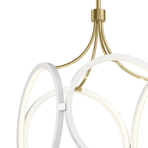 Lampadario Industrial Nordico Ciri Alluminio Bianco Oro Champagne Led 45W 3000K