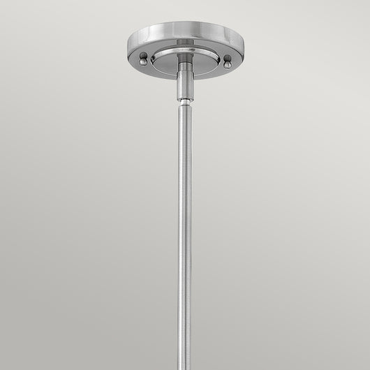 Sospensione Contemporanea Elroy Acciaio Nichel Spazzolato Vetro 1 Luce E27