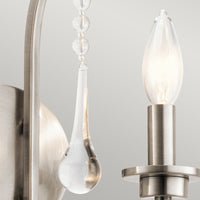 Applique Classica Karlee Acciaio Peltro Classico Cristallo 2 Luci E14