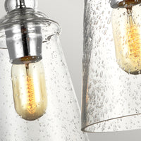 Lampadario Industrial Nordico Loras Acciaio Vetro 3 Luci E27