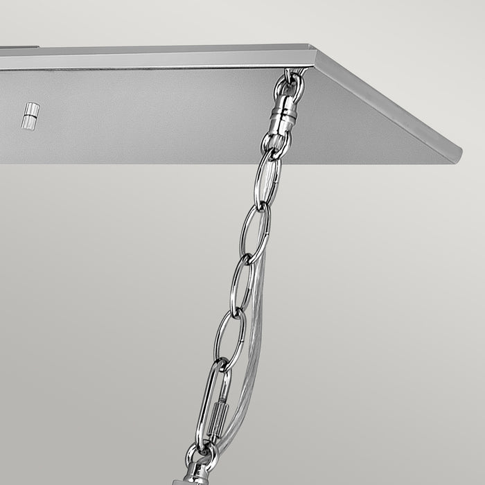 Lampadario Contemporaneo Ludlow Acciaio Nichel Lucido Acrilico 8 Luci E27