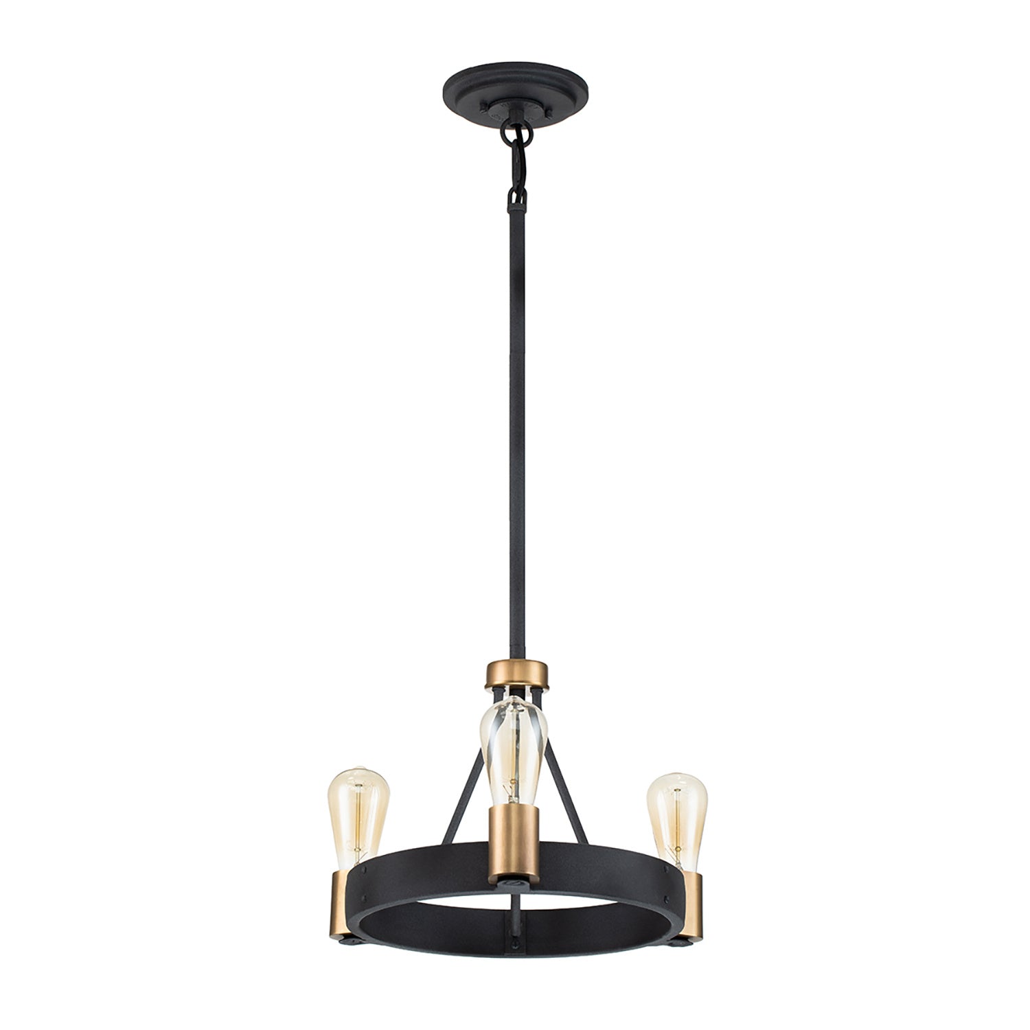 Lampadario Industrial Nordico Silas Acciaio Zinco Antico Ottone 3 Luci E27