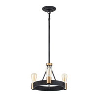 Lampadario Industrial Nordico Silas Acciaio Zinco Antico Ottone 3 Luci E27