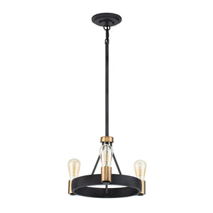 Lampadario Industrial Nordico Silas Acciaio Zinco Antico Ottone 3 Luci E27